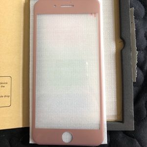 Pink glass screen protector for iPhone 7 Plus case